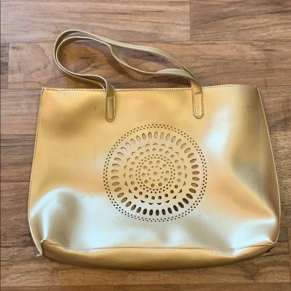Gold Neiman Marcus Tote